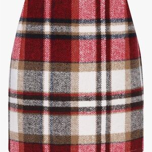 Plaid wool mini Skirt - Red, Brown, White